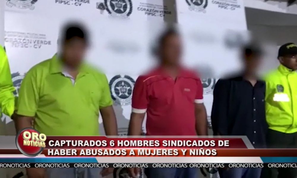 La Policía Nacional capturó en Sabana de Torres a seis hombres sindicados de abuso sexual.