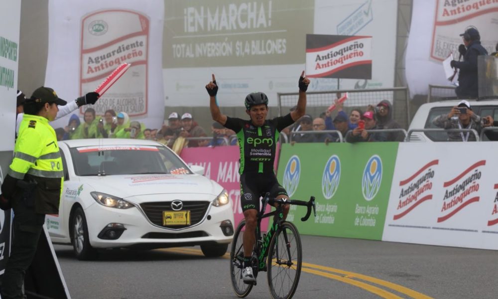 Freddy Emir Montaña (EPM Scott) ganó novena etapa de la Vuelta a Colombia 2018. -Foto Fedeciclismo