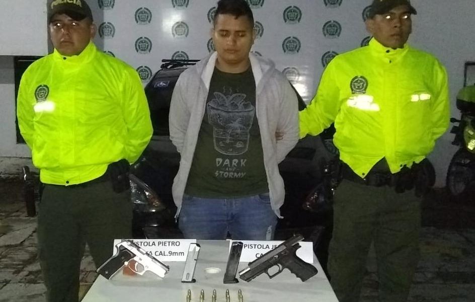 Capturado en Ocaña con dos pistolas y munición ilegal