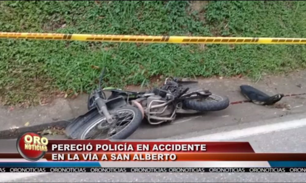 El patrullero Luis Alberto Cáceres Rojas, falleció en la vía a San Alberto, Cesar