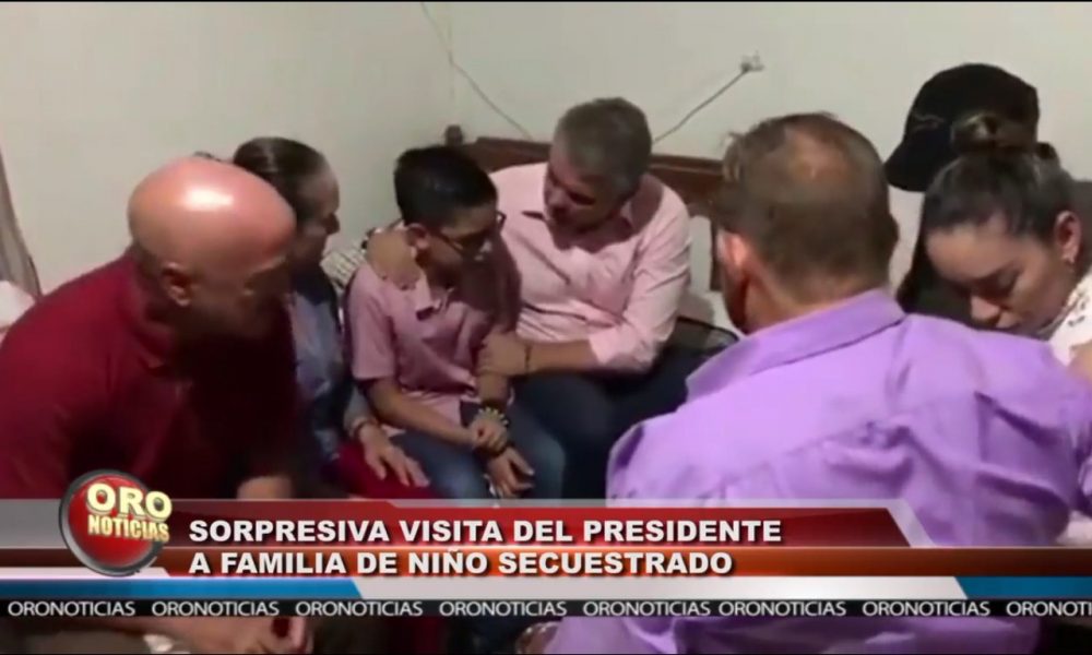 El Presidente Duque estuvo en Guamalito, visitando la familia de Cristo José, el niño secuestrado