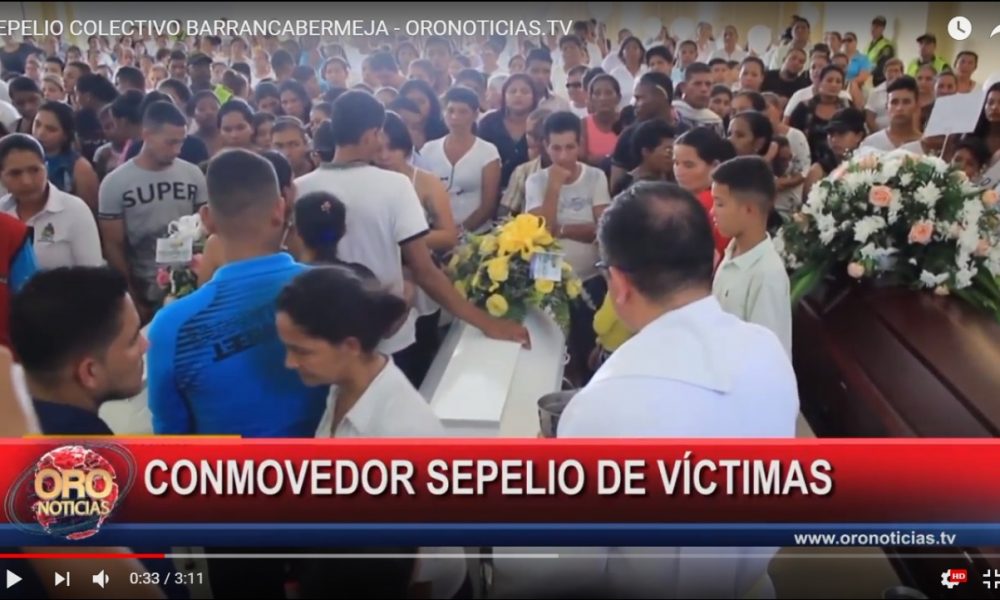 Se cumplió el sepelio colectivo de las nueve víctimas que dejó la tragedia de Barrancabermeja