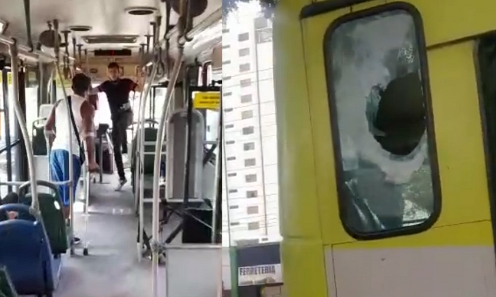 Videos | Venezolano atacó a usuario y partió un vidrio de Metrolínea porque no le dieron plata