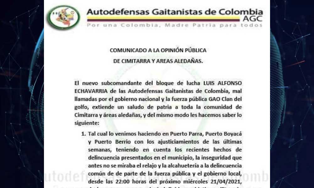 Desmienten panfletos con amenazas a comunidad en Santander