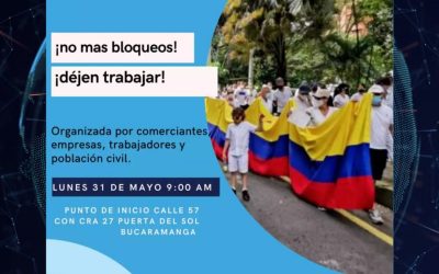 Convocan a marcha contra los bloqueos y vandalismo en Bucaramanga