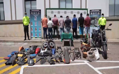 Desmantelan banda dedicada al hurto de motocicletas en Bucaramanga