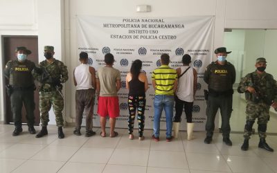 Cinco capturados por invasión de terrenos en Bucaramanga