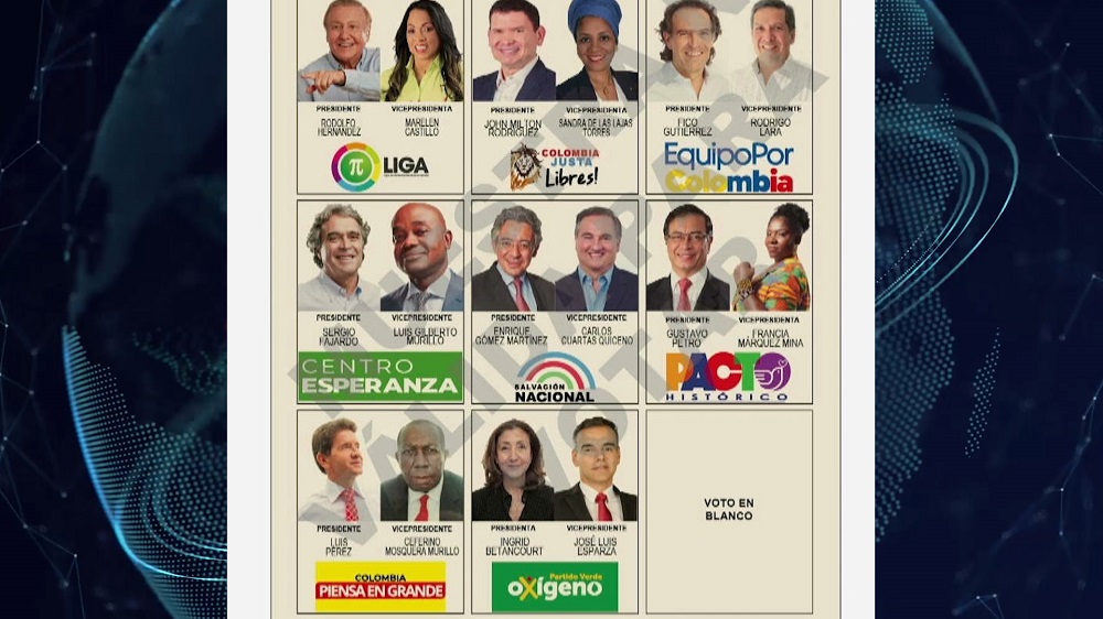 Entérese | Así quedó el tarjetón electoral a la presidencia