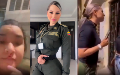 Patrullera de la policía se fue a los golpes con su vecina