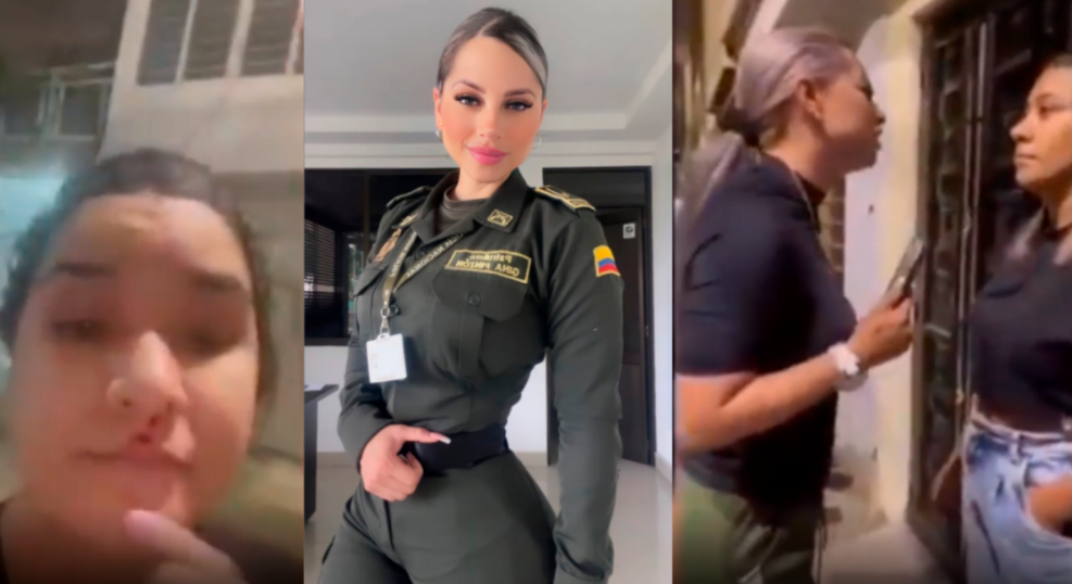 Patrullera de la policía se fue a los golpes con su vecina