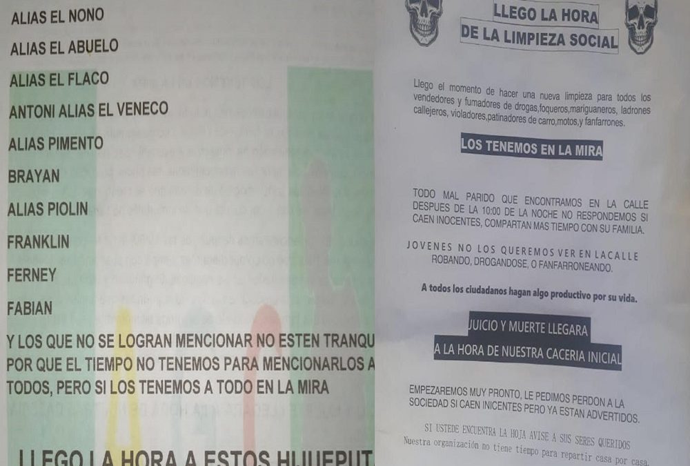 Autoridades descartaron veracidad de panfletos alusivos a una limpieza social en Bucaramanga
