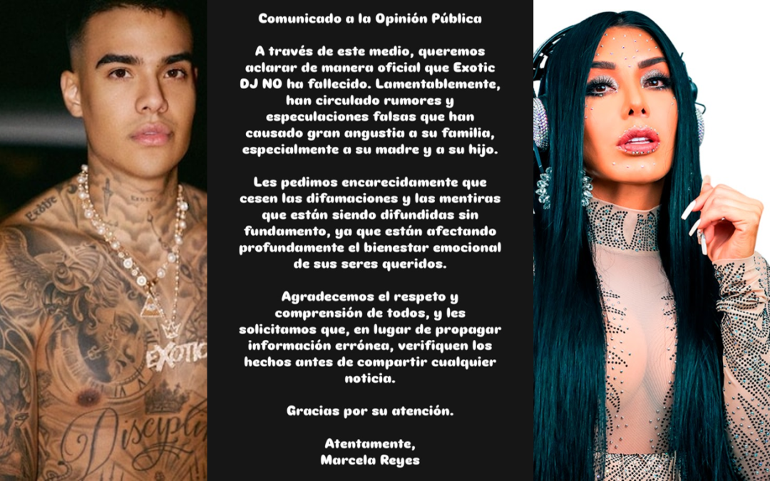 Ex pareja de DJ Exotic desmiente noticia de su ‘fallecimiento’