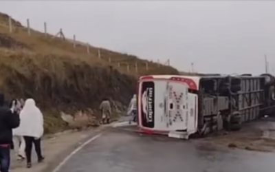 Volcamiento de bus en Berlín, Santander dejó siete heridos