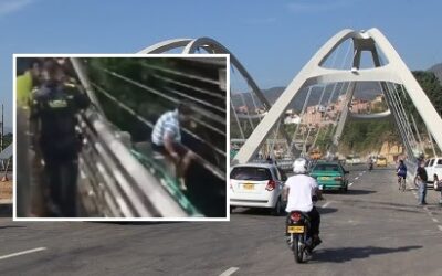 Sobrevivió de milagro: individuo cayó al río desde el puente Flandes en Girón
