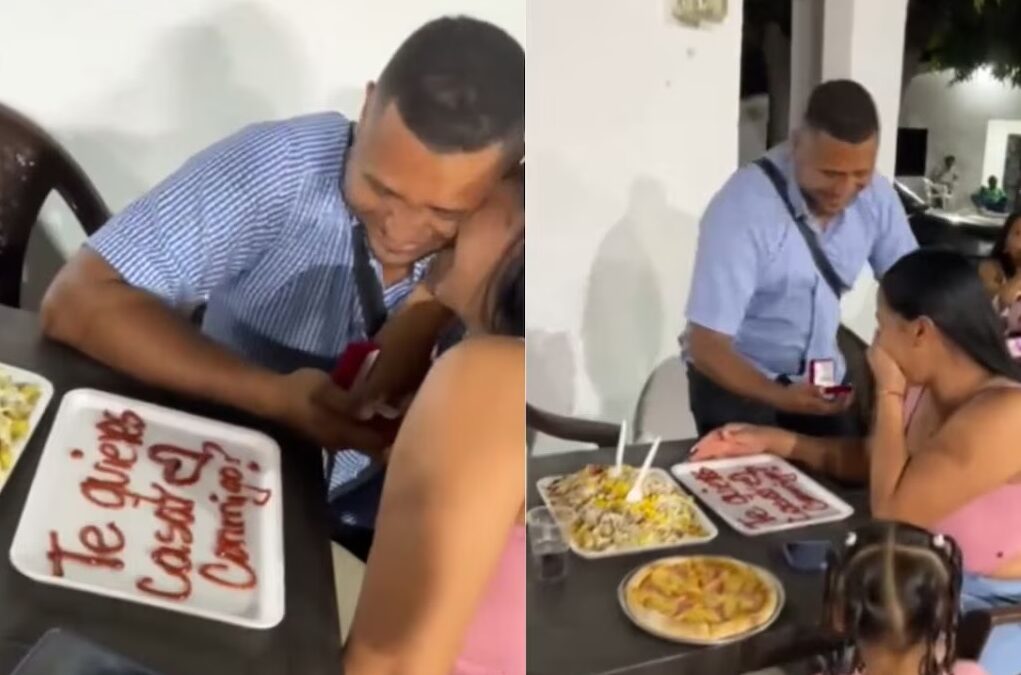 Le pidió matrimonio con salsa de tomate y ella dijo “sí”