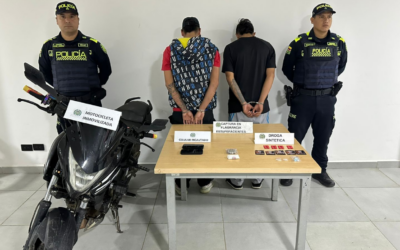 Iban en moto y terminaron capturados con un “combo” de estupefacientes en Zapatoca