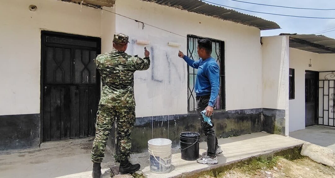 Recuperan fachadas y confianza en sector afectado por grafitis de grupos armados en Ocaña
