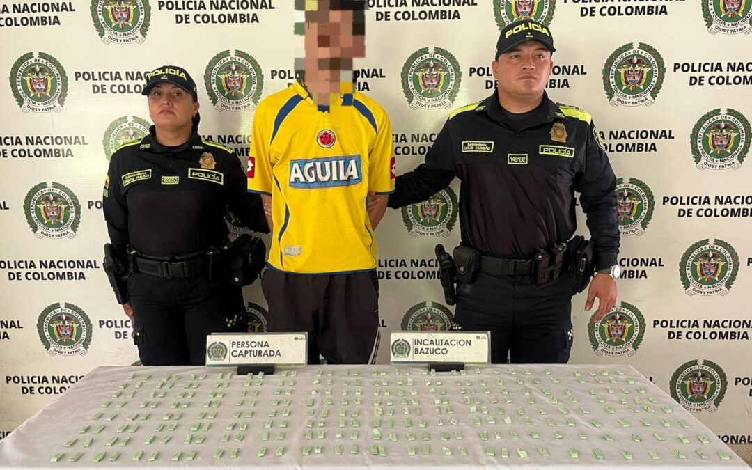 Joven de 23 años sorprendido con 264 envolturas de estupefacientes en Floridablanca