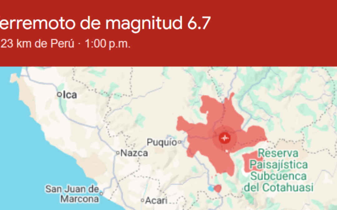 Un minuto de tensión en Perú tras fuerte sismo de magnitud 7,2