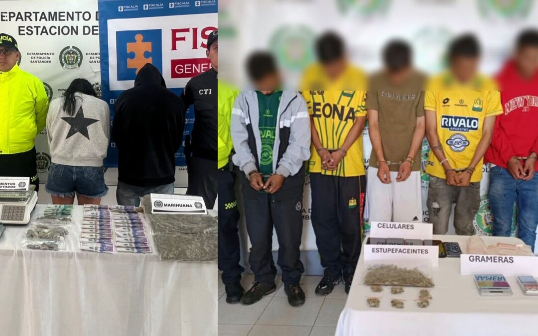 Ofensiva contundente contra el tráfico de estupefaciente en Santander. Capturadas siete personas