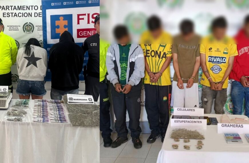 Ofensiva contundente contra el tráfico de estupefaciente en Santander. Capturadas siete personas